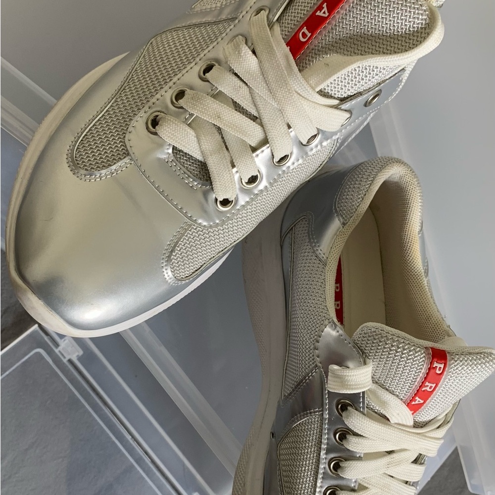 Prada Women's Silver Sneakers - Picture 12 of 12
